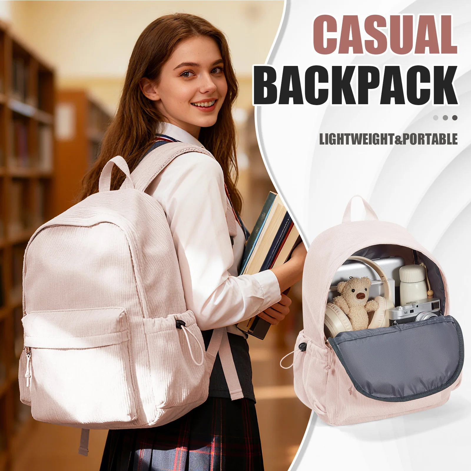レディースバックパック スクールバックパック ティーン向け、リュックサック ノートパソコン対応、女子男子用スクールバッグ、盗難防止防水バックパック 女子学生向け