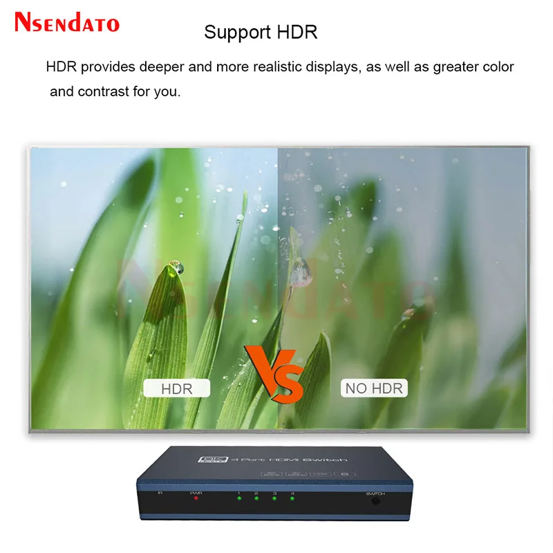 4 Port 8K HDMI Switcher 4x1 8K 60Hz Switch HDMI 2.1 Switcher Selector 4 in 1 out HDR 4K 120Hz HDMI Switch for Xbox PS4 PC TV