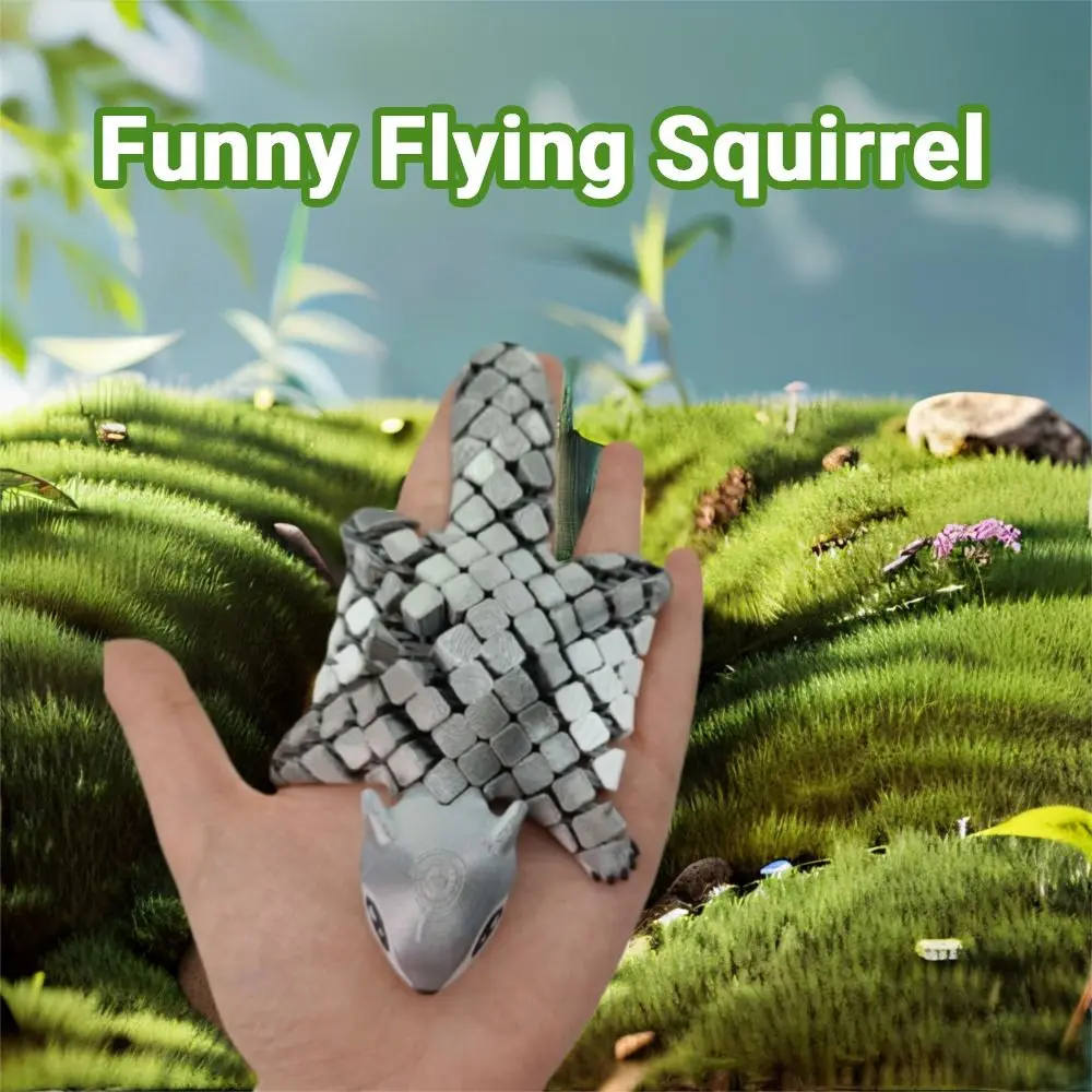 

3D Printed Funny Flying Squirrel Toy with Movable Joints Creative Desktop Ornament Decorative Statue Handicraft