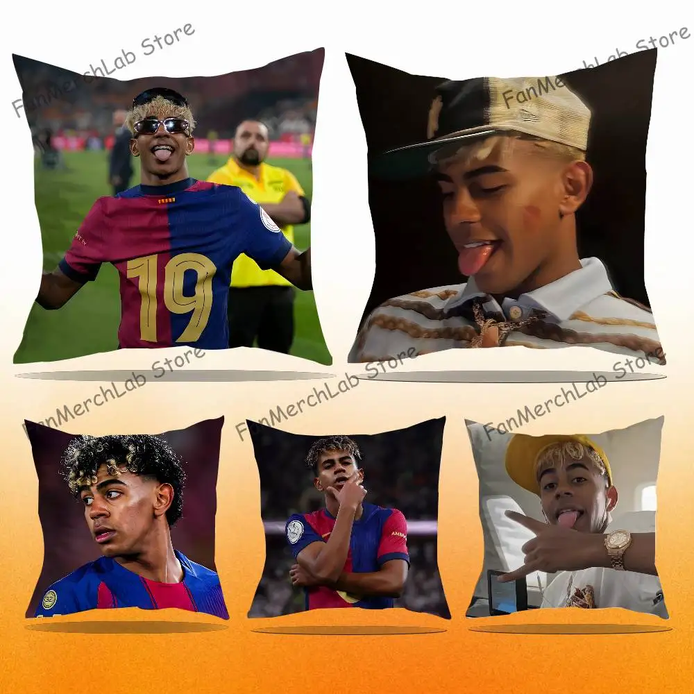 

L-Lamine Football Yamal Cushion For Bedroom Car Coffee Shop Room and Living Room Sofa Decorative Pillow Cover Case