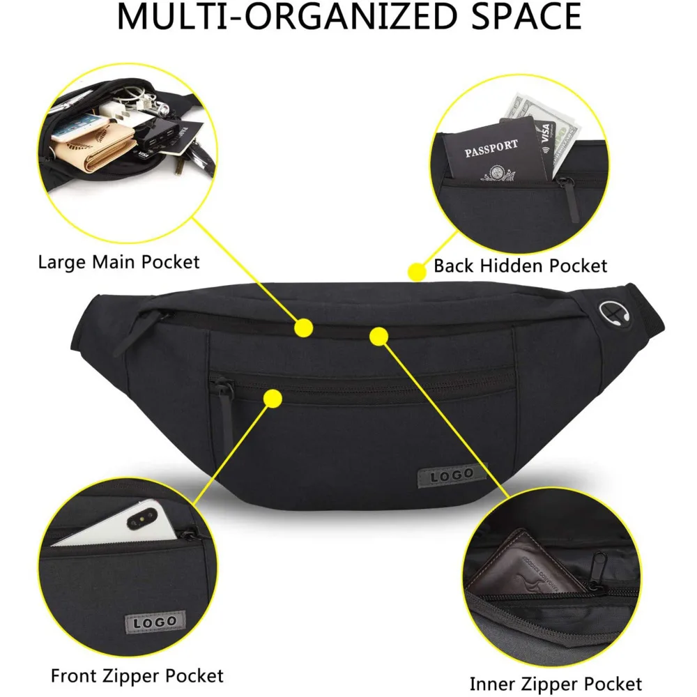 New outdoor sports waist bag multifunctional and convenient running waist bag exercise travel waist bag mobile phone bag wallet