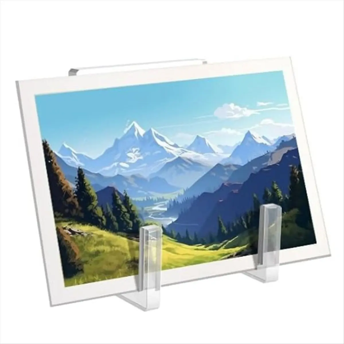 

ABNH Plate Stand for Display, Clear Acrylic Square Holder Stand Tabletop Picture Frame Stand Easel for Book, 1Pack