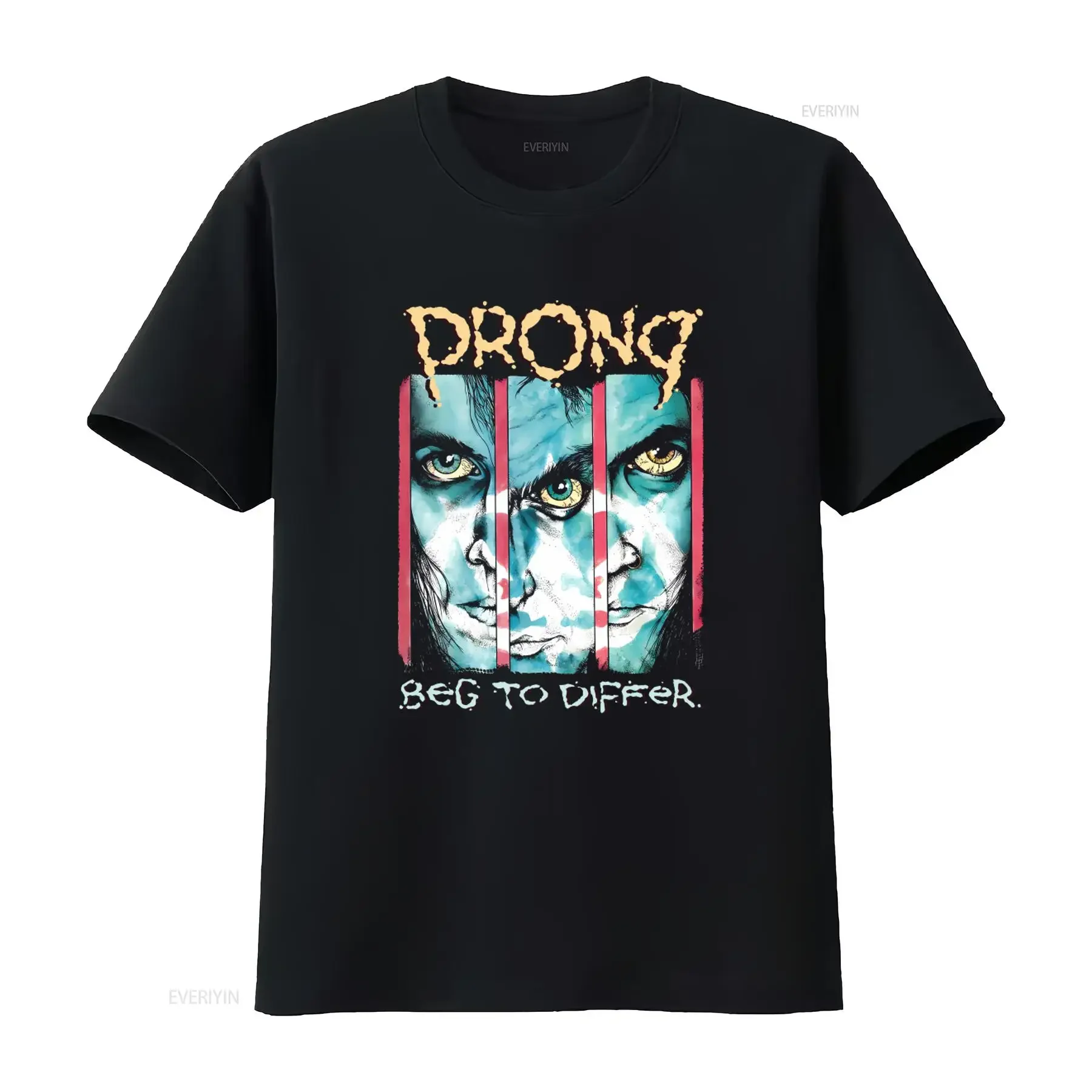 Prong Beg To Differ T Shirt Rock Band Inspired Design vintage Washed Breathable streetwear Top For Everyday Wear Versatile