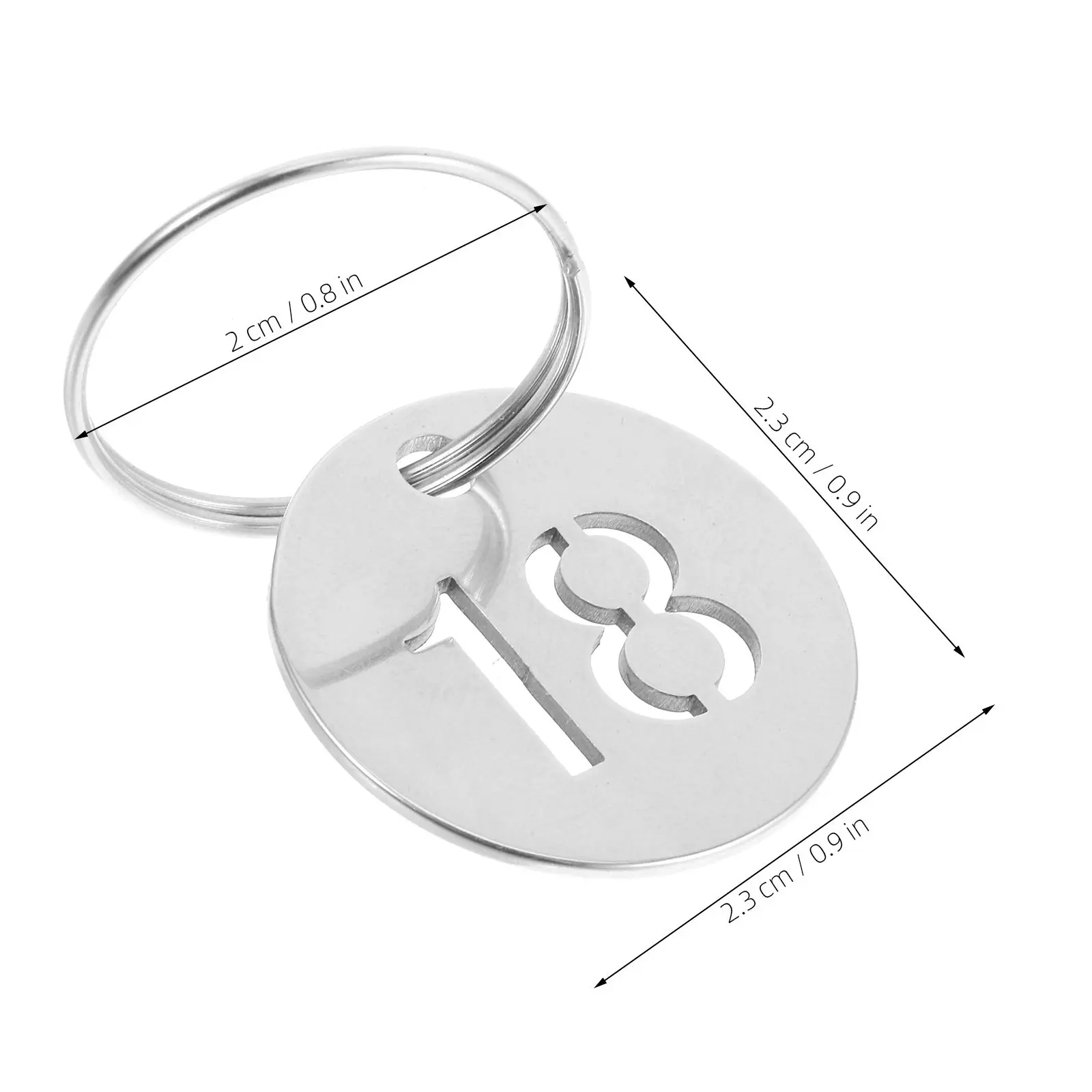20Sets Metal Numbered Key Tags Stainless Steel Round Hollow Design Keychain Identifiers for Home Office Travel Key Management