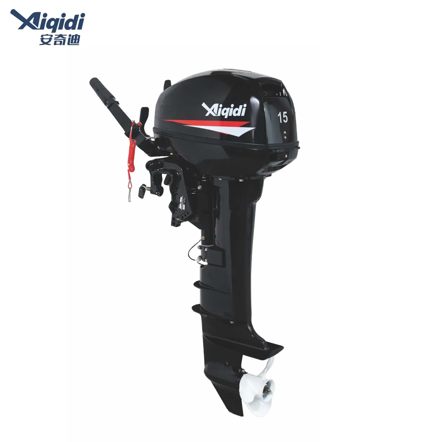 AIQIDI-Motor fueraborda de 2 tiempos, 15HP, funcionamiento trasero con certificados CE, Motor de barco de vela, fueraborda