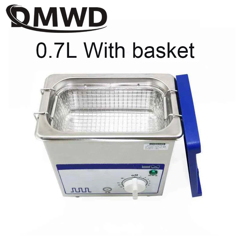 110V/220V Ultrasonic Cleaner 0.7L Household Digital Stainless Steel Basket Ultrasound Cleaning For Denture Watches Glasses 80W