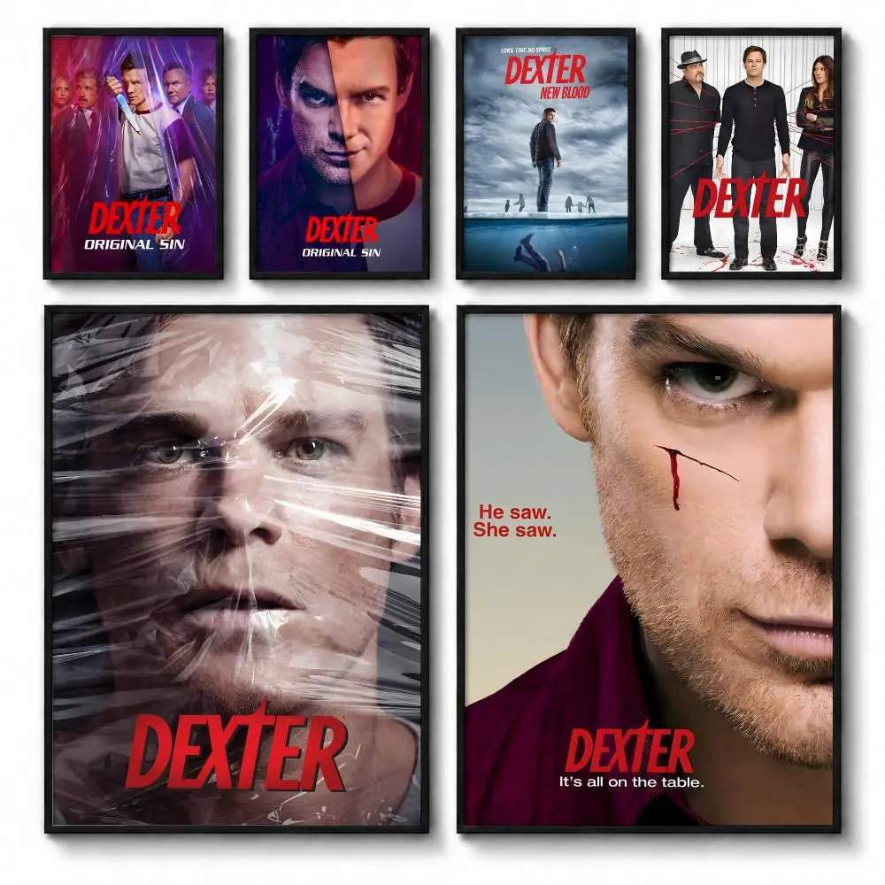 Dexter Morgan Character Poster Self-adhesive Art Waterproof Paper Sticker Coffee House Bar Room Wall Decor