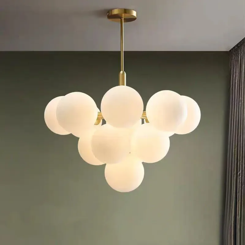Xiaohongshu cream wind master bedroom magic bean chandelier bubble light simple dining room bedroom light Internet celebrity led