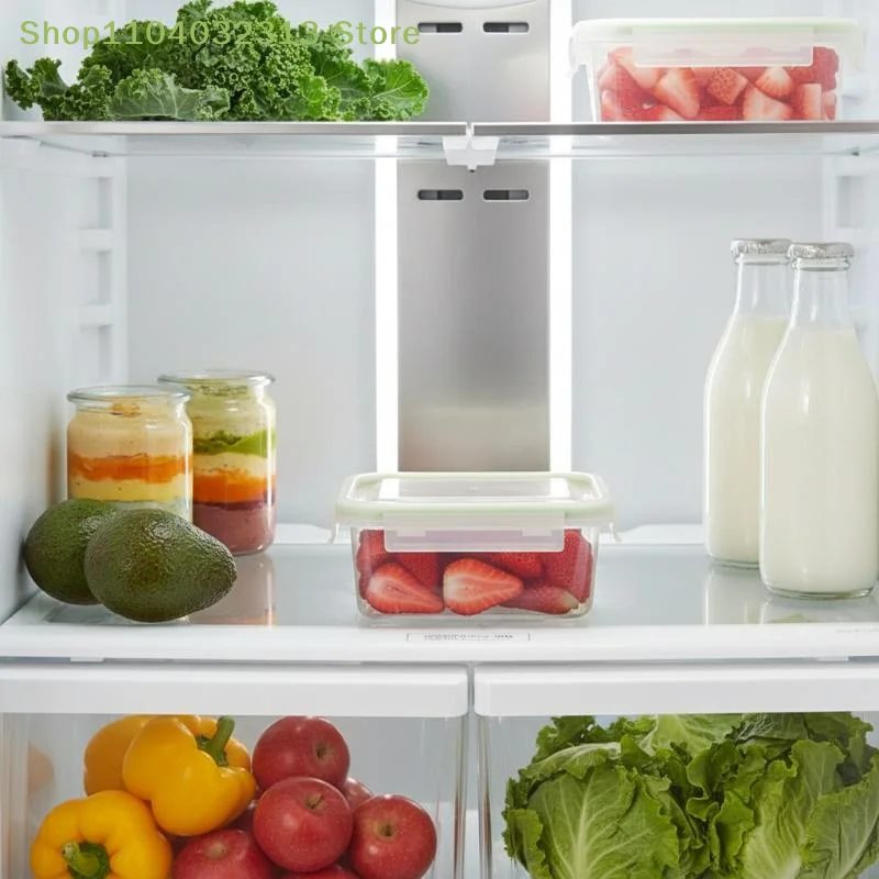 Portable Food Storage Box With Single Snap-On Cover Compartments For Sub-Packed Meat Onion Ginger Refrigerator Freezer Organizer