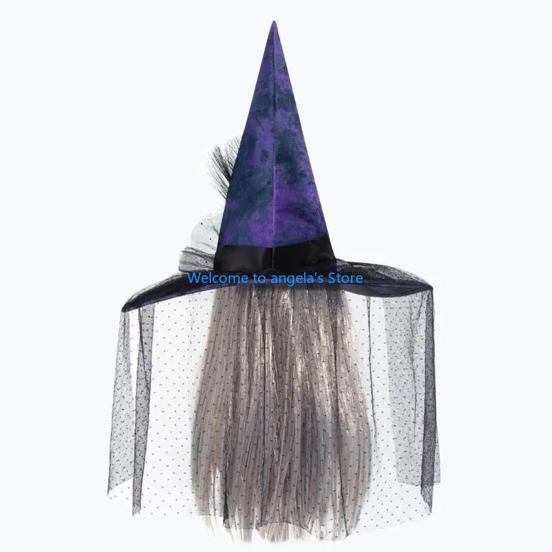 X4YC Trendsetting Dark Evil Witch Hat, Soft and Unique, Halloween Costume Accessory for Unisex Wizard Hat