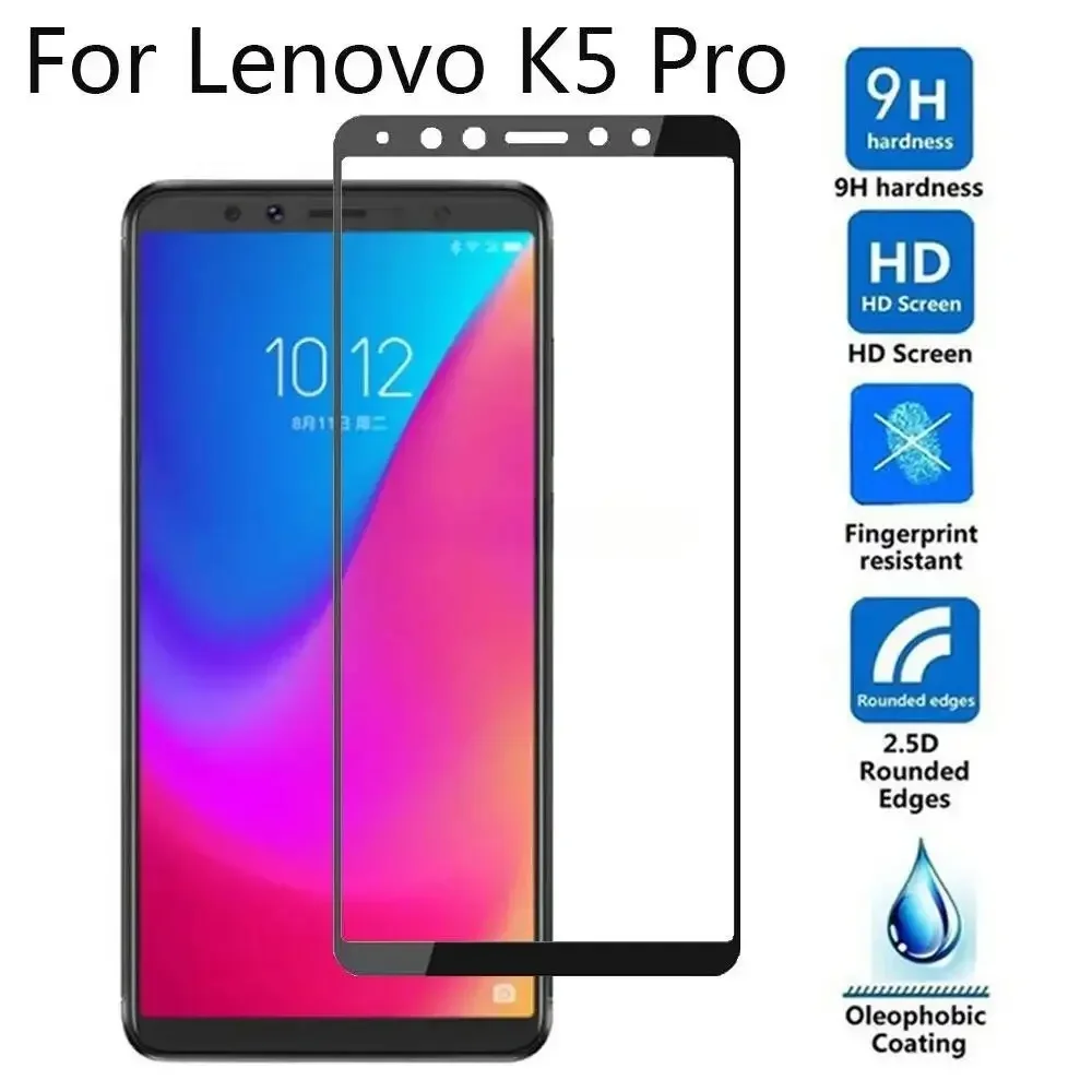 9H 5D Full Cover Black Tempered Glass K5 Pro Screen Protector For Lenovo K5pro L38041 Global Version Protective Film