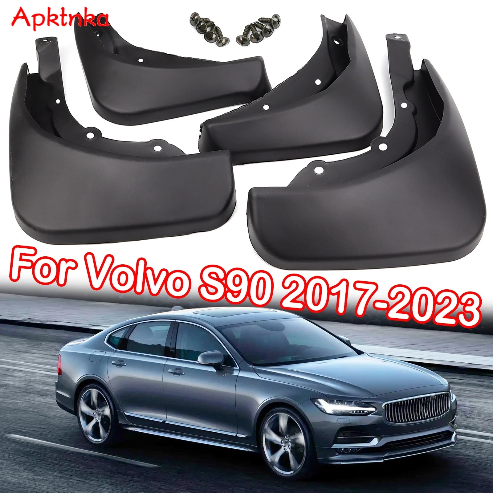 For VOLVO V90 S90 2016 - 2023 Mud Flaps Splash Guard Mudguard Front Rear Molded Fender Car Styling 2017 2018 2019 2020 2022 2021