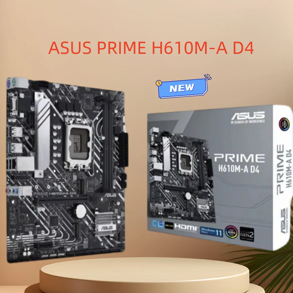 ASUS PRIME H610 M-A D4 motherboard, LGA1700 interface, supports 12/13 / 14th generation Core processors, DDR4 memory, dual M.2