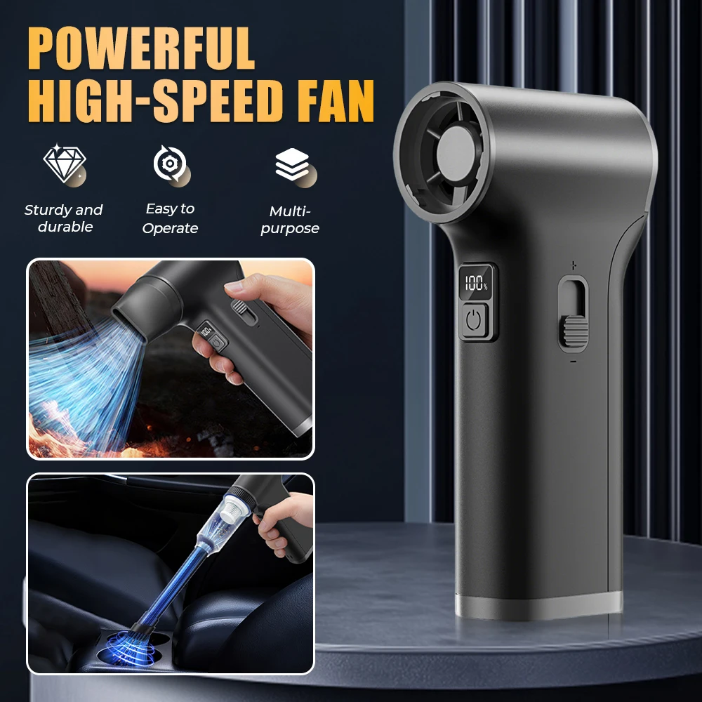 

130000RPM Air Blower Brushless Motor Vacuum Cleaner Blower Air gun For PC/Keyboard/Home/Car Cleaning Air Duster portable fans