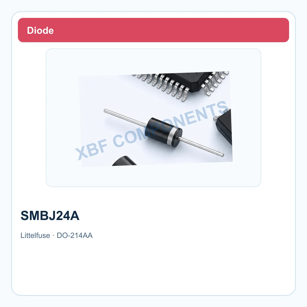 Littelfuse SMBJ24A Discrete Semiconductor TVS diode, 24 V standoff, 600 W DO-214AA