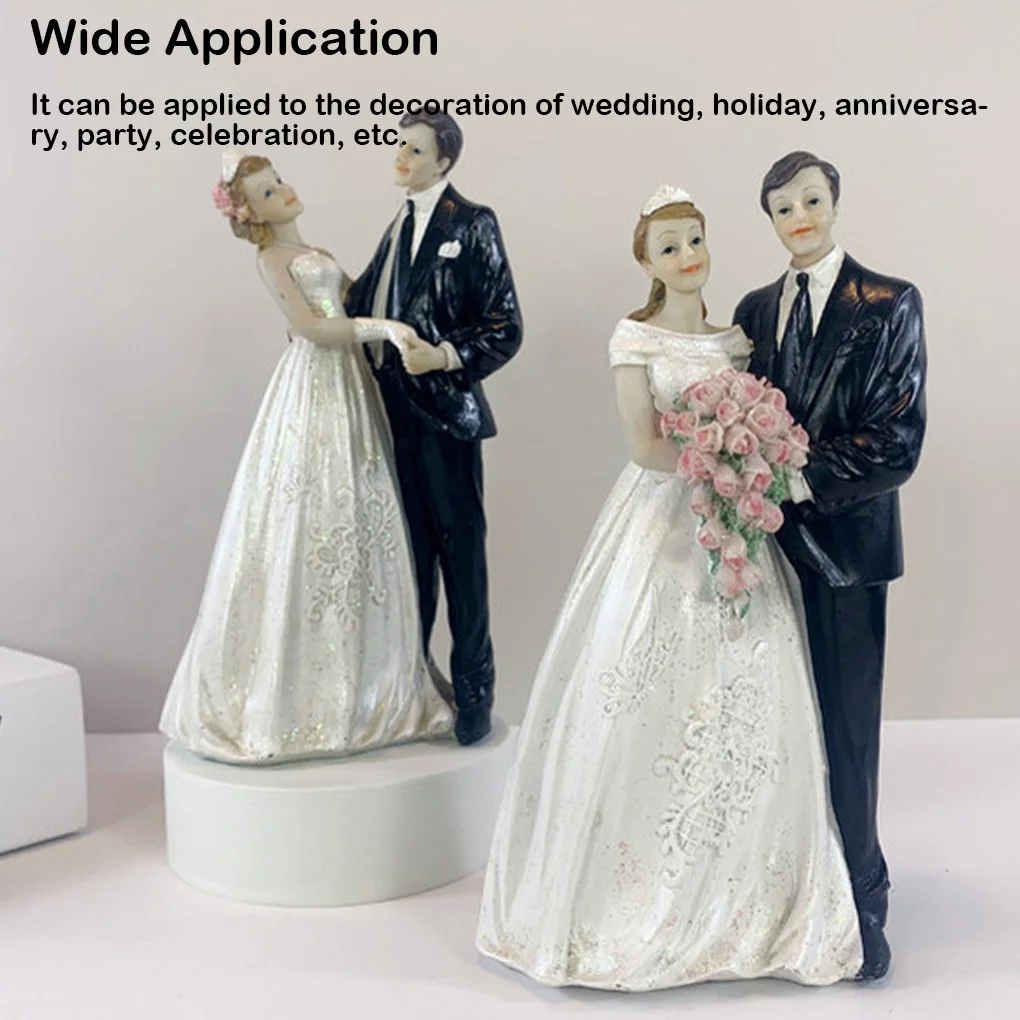 Cake Decoration Dolls Bride Groom Marry Figurine Wedding Topper Crafts Stand Anniversary Ornament Car Accessories