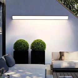 Minimalist Long Strip Outdoor Wall Lamp Exterior Wall Waterproof Modern LED Lighting Garden Villa Balcony Wall Washer Dimmable