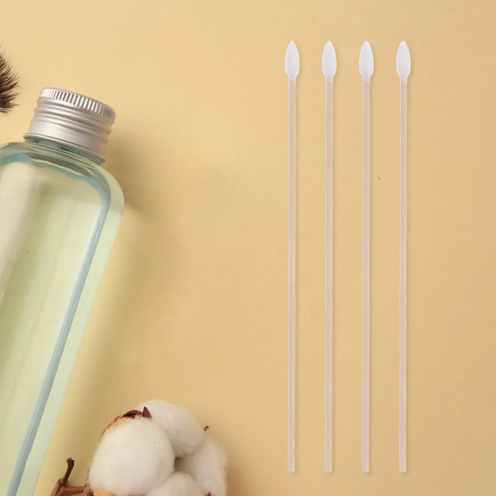 100Pcs Single-Tipped Cotton Swabs Wood Handle Long Disposable Cotton Swabs Bulk Multipurpose Makeup Cleaning Industrial Use