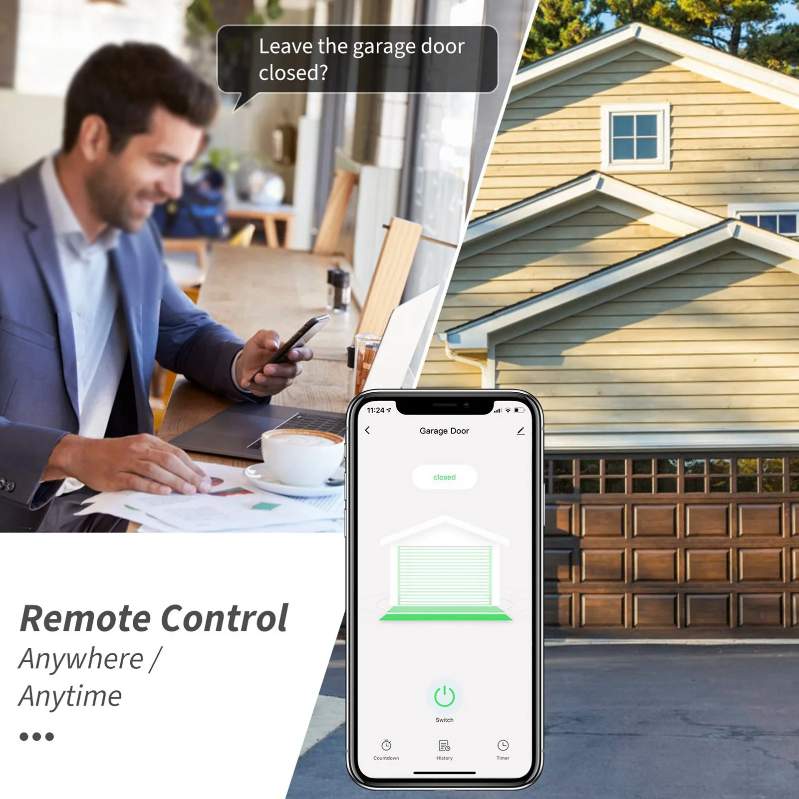 Smart Garage Opener Smart Garage Door Controller Intelligent WIFI Garage Door  Wireless Voice APP Remote Control for