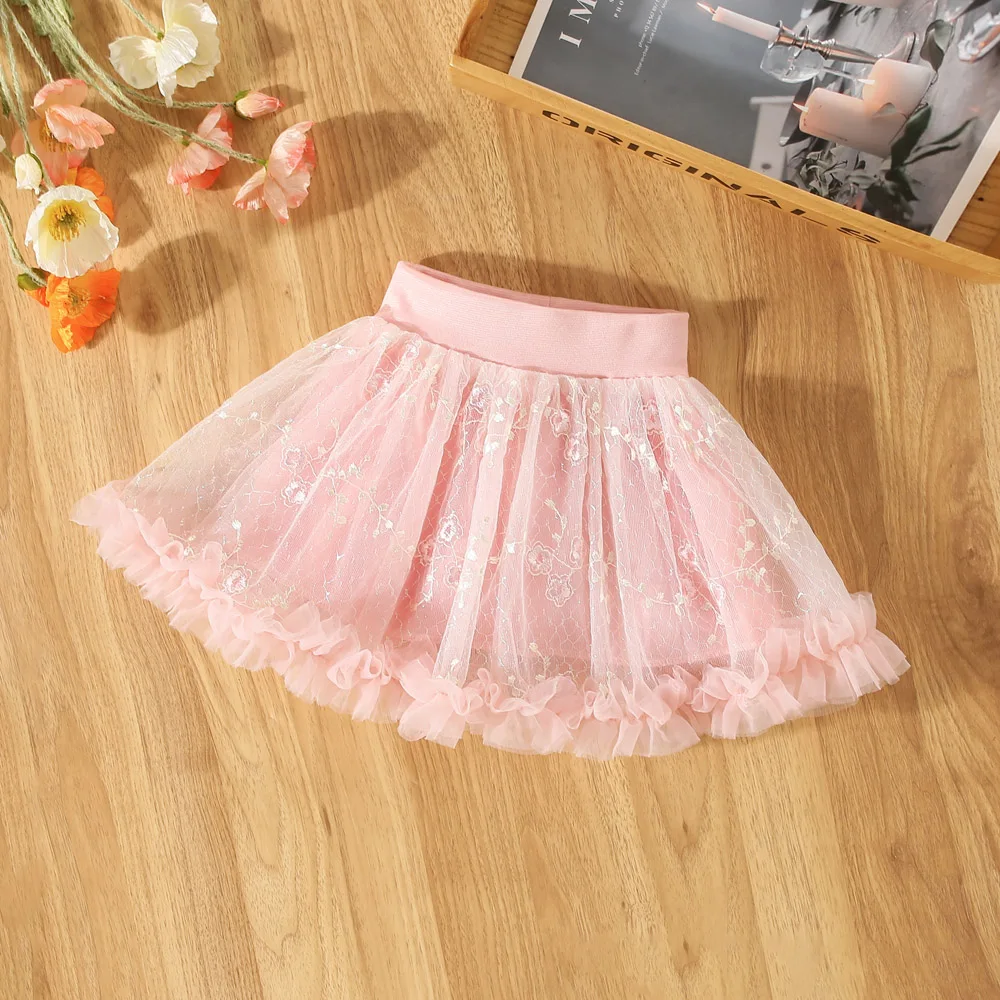 Baby Girl Summer Floral Lace Skirt Girl Sweet Versatile Short Skirt