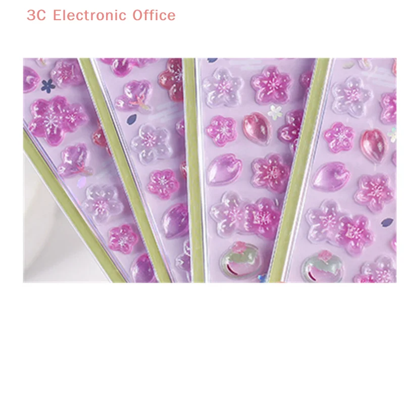 

3D рельефные наклейки с розовым вишневым цветком для DIY, декор для дневника, декоративный журнал, материал для скрапбукинга