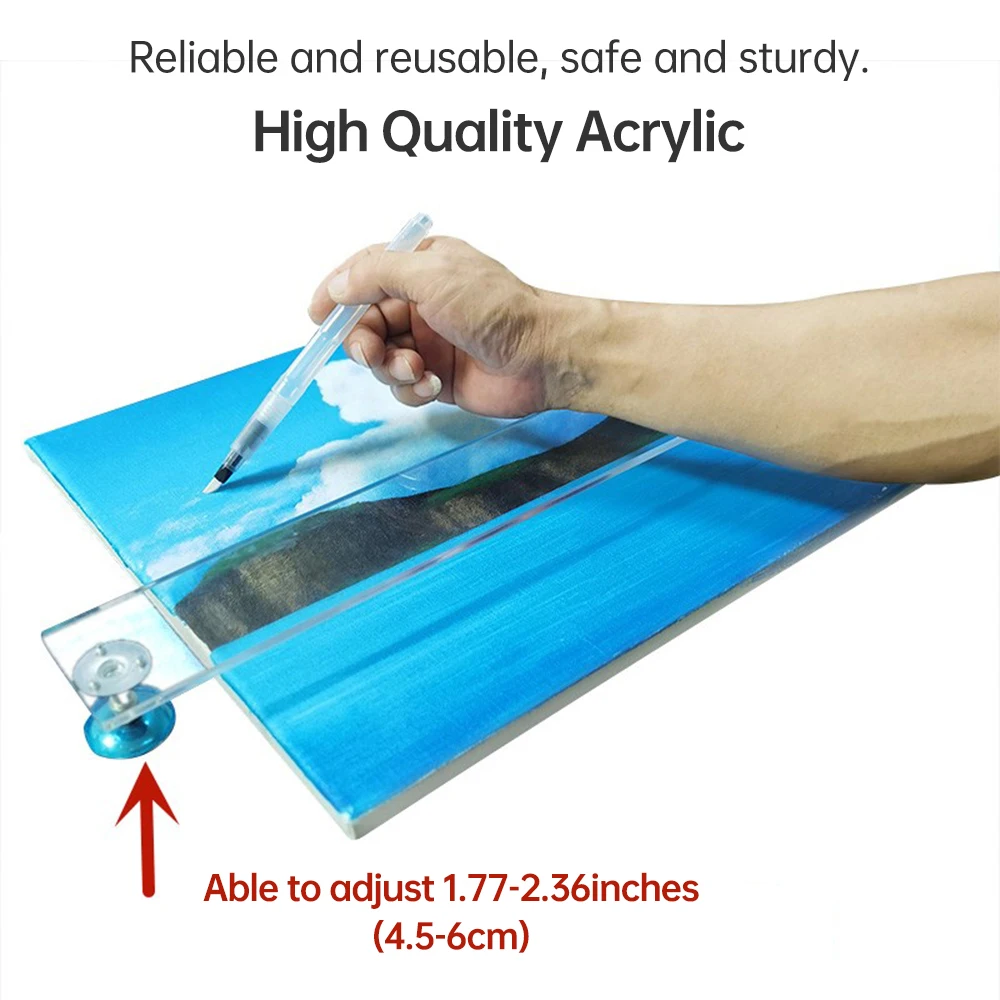 Artist Leaning Bridge 18.8inches Clear Hand and Wrist Rest Adjuatble Height Foot Rack for Steady Hand Painting Drawing Sketching