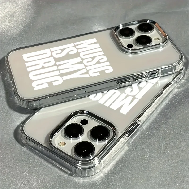 เคสโทรศัพท์ลายตัวอักษรภาษาอังกฤษสีขาว เหมาะสำหรับ iPhone 17 16 15 14 13 12 11Pro/Max/Plus ป้องกันการตกกระแทกและกันแรงสั่นสะเทือน