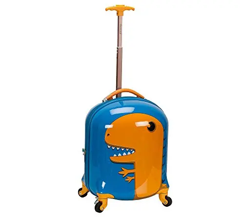 

Rockland Jr. Kids' My First Hardside Spinner Luggage,Telescoping Handles, Dinosaur, Carry-On 19-Inch