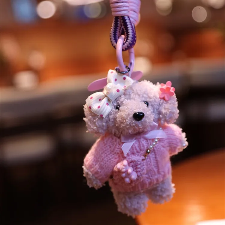 الأصلي اليدوية لطيف جرو حقيبة سحر الهاتف المحمول حبل اللون حبل أفخم دمية المد اللعب الدمى