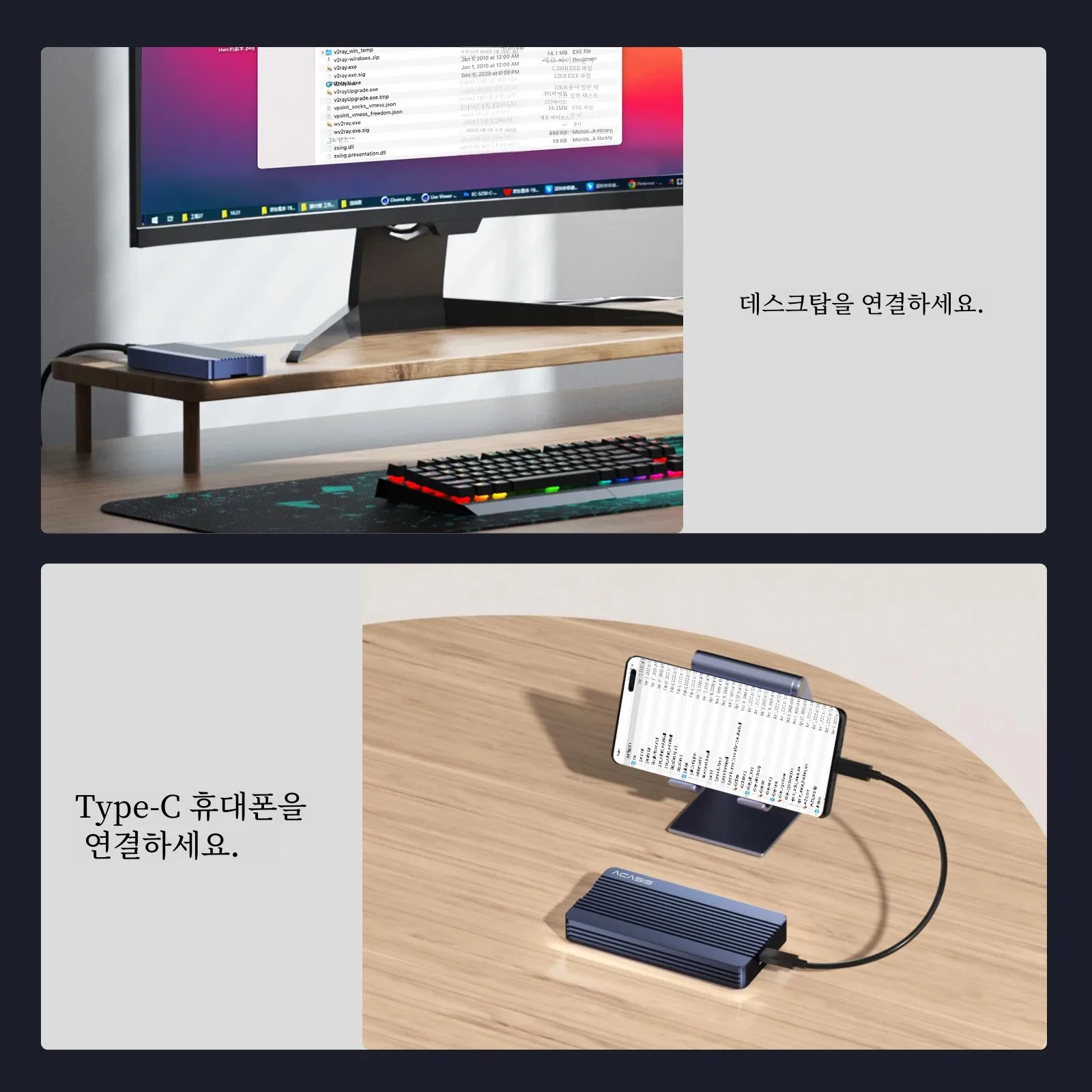 Acasis Thunderbolt 4 Mobile Enclosure M.2 NVME SSD External Hard Driver PCIE Case For Macbook Laptop Desktop And Samsung 980 Pro