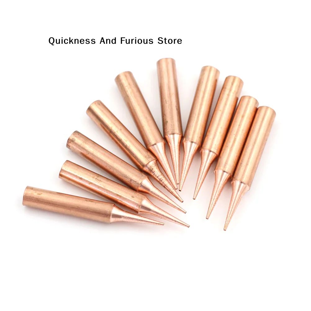 【TO】10Pcs 900M-T-I Pure Copper Low Temperature Soldering Iron Solder Tips Suitable For 936 937 Soldering Stations Etc. ﻿