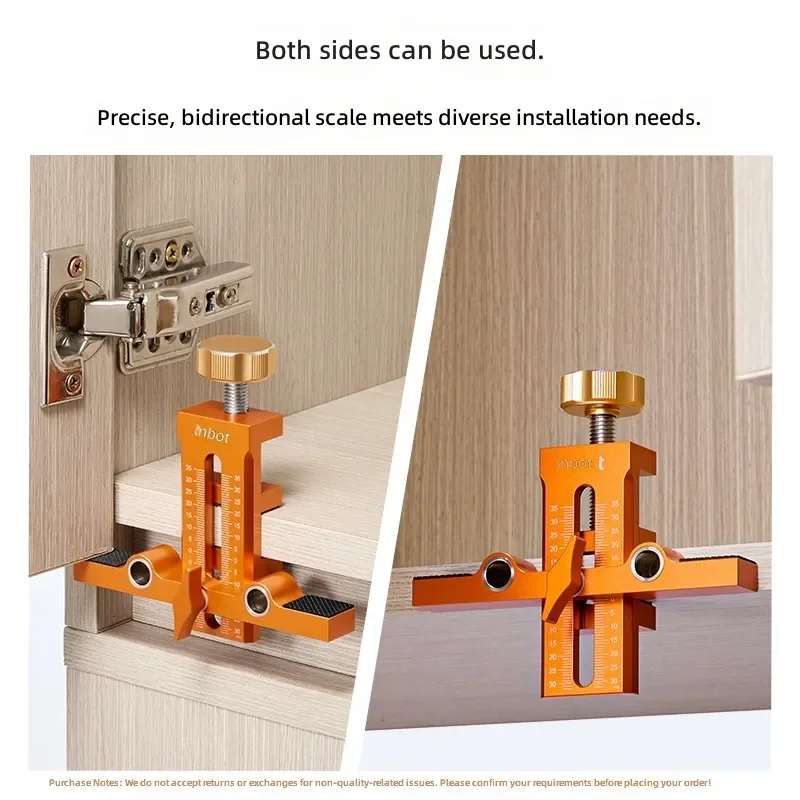 Aluminum Alloy Cabinet Door Installation Aid with Double Rebound Device Punching Positioner Multifunctional Efficient Tool