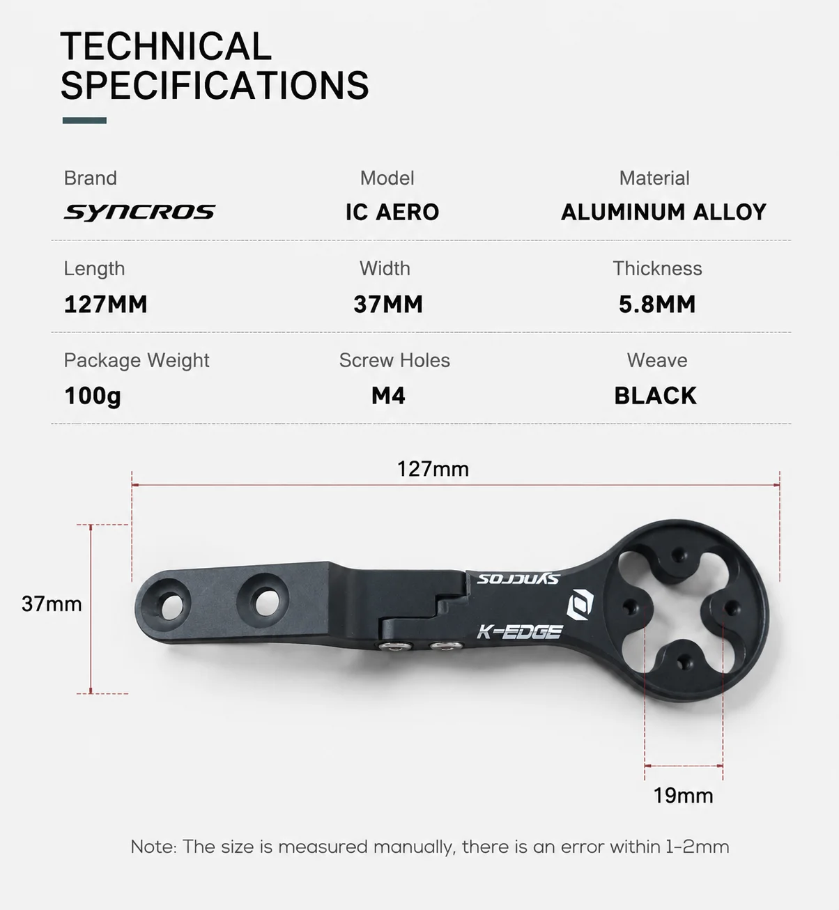 Syncros IC Aero Front Computerhalterung Gopro-Halterung Tachometer GPS/Garmin/Bryton/Wahoo Einsätze Passend für Creston Ic Sl Aero Cockpit – Detail 4