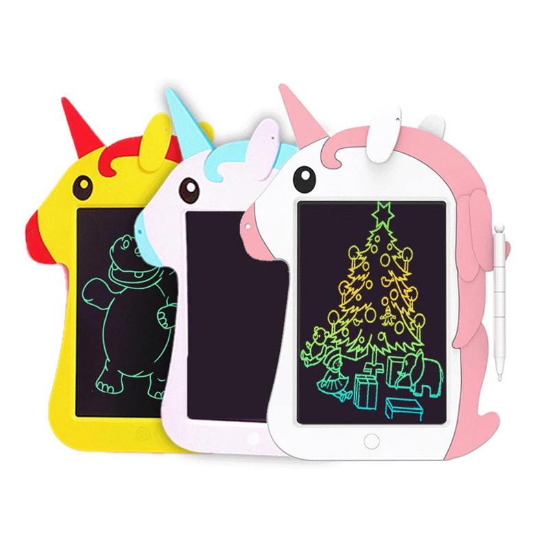 Tableta de escritura LCD con dibujos de unicornios para niños, tableta de dibujo con pantalla colorida de 8,5 pulgadas, tablero para garabatos, juguete y herramienta de aprendizaje, regalo L39