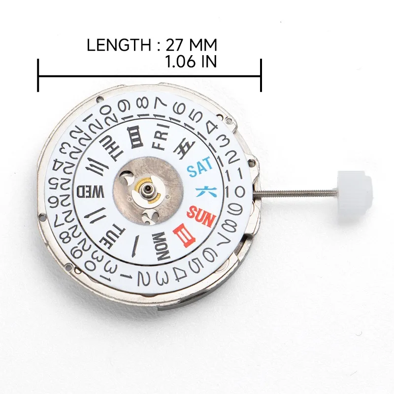 حركة NH36 الصينية يمكن أن تحل محل حركة NH36 اليابانية عند الساعة 3، تاريخ مزدوج أبيض عالي الدقة ميكانيكي أوتوماتيكي NH36