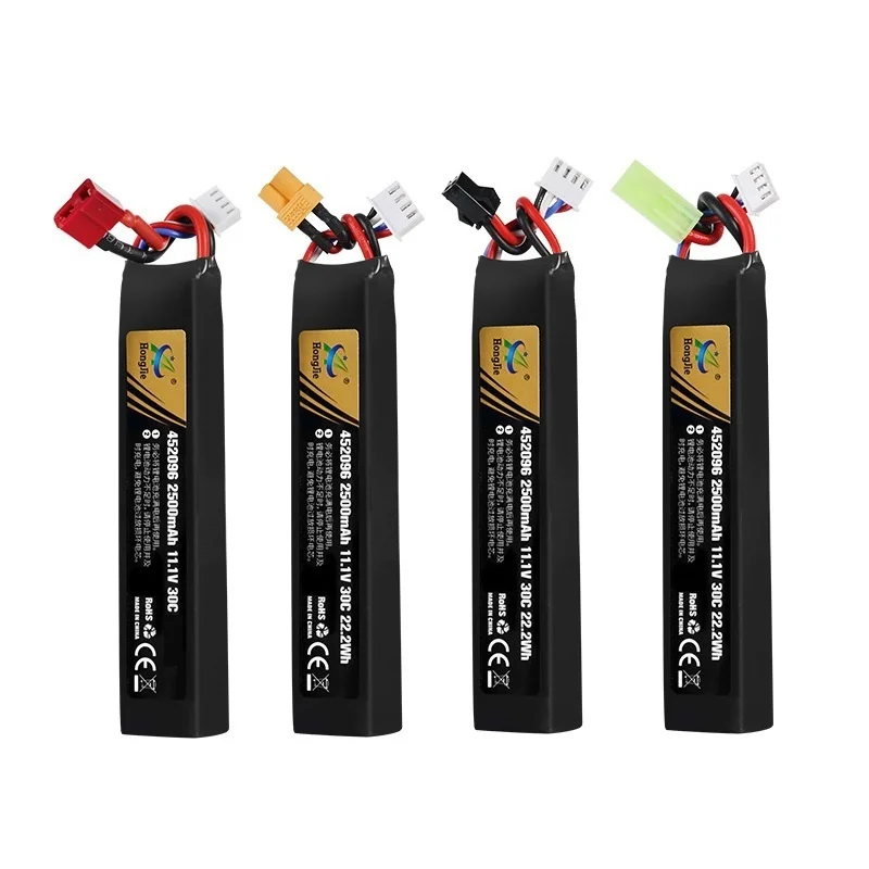 11.1v Lipo Battery for Water Gun Airsoft 11.1V 3S 2500mAh 30C 452096 battery for Airsoft BB Air Pistol Electric Toys Guns Parts