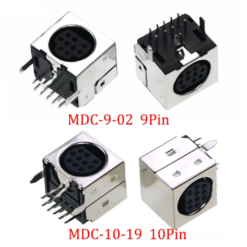 

1PCS 9/10 Pin Mini DIN Female Jack Terminals 90 Degree / Right Angle PCB Panel Mount 9/10Pin Mini DIN Jack Socket Chassis