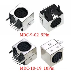 1PCS 9/10 Pin Mini DIN Female Jack Terminals 90 Degree / Right Angle PCB Panel Mount 9/10Pin Mini DIN Jack Socket Chassis