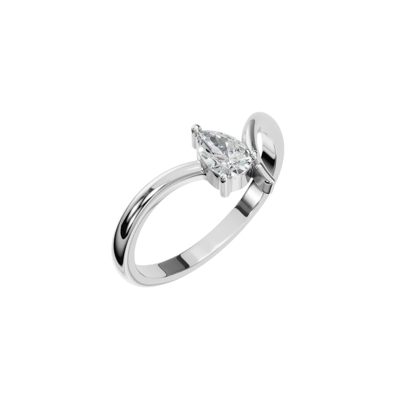 Hochwertiger 0,3 Karat birnenförmiger HPHT-Labordiamant Offener Bypass-Ring Moderner V-Split-Schaft Verlobungsring Eleganter Brautschmuck – Detail 6