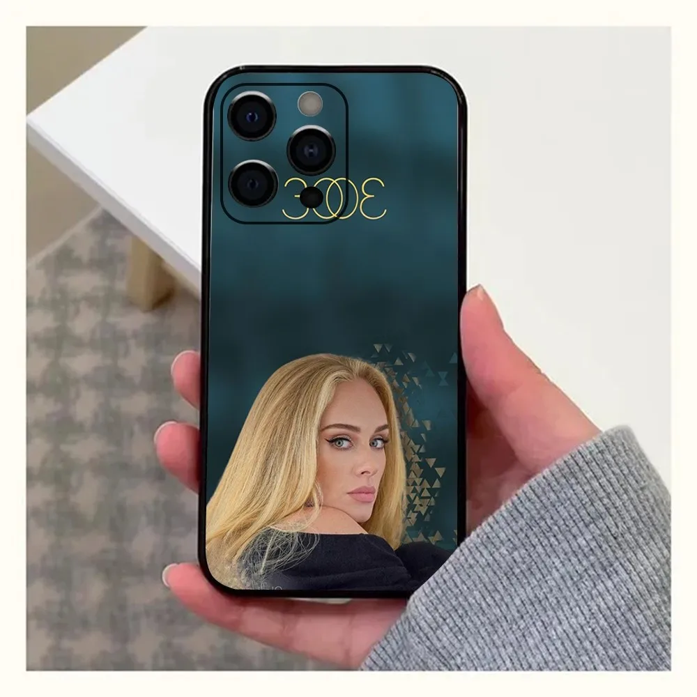 Singer Adele A-Adkins Phone Case For Apple iPhone 15,14,13,12,11,Pro,X,XS,Max,XR,Plus,Mini Soft Black Cover