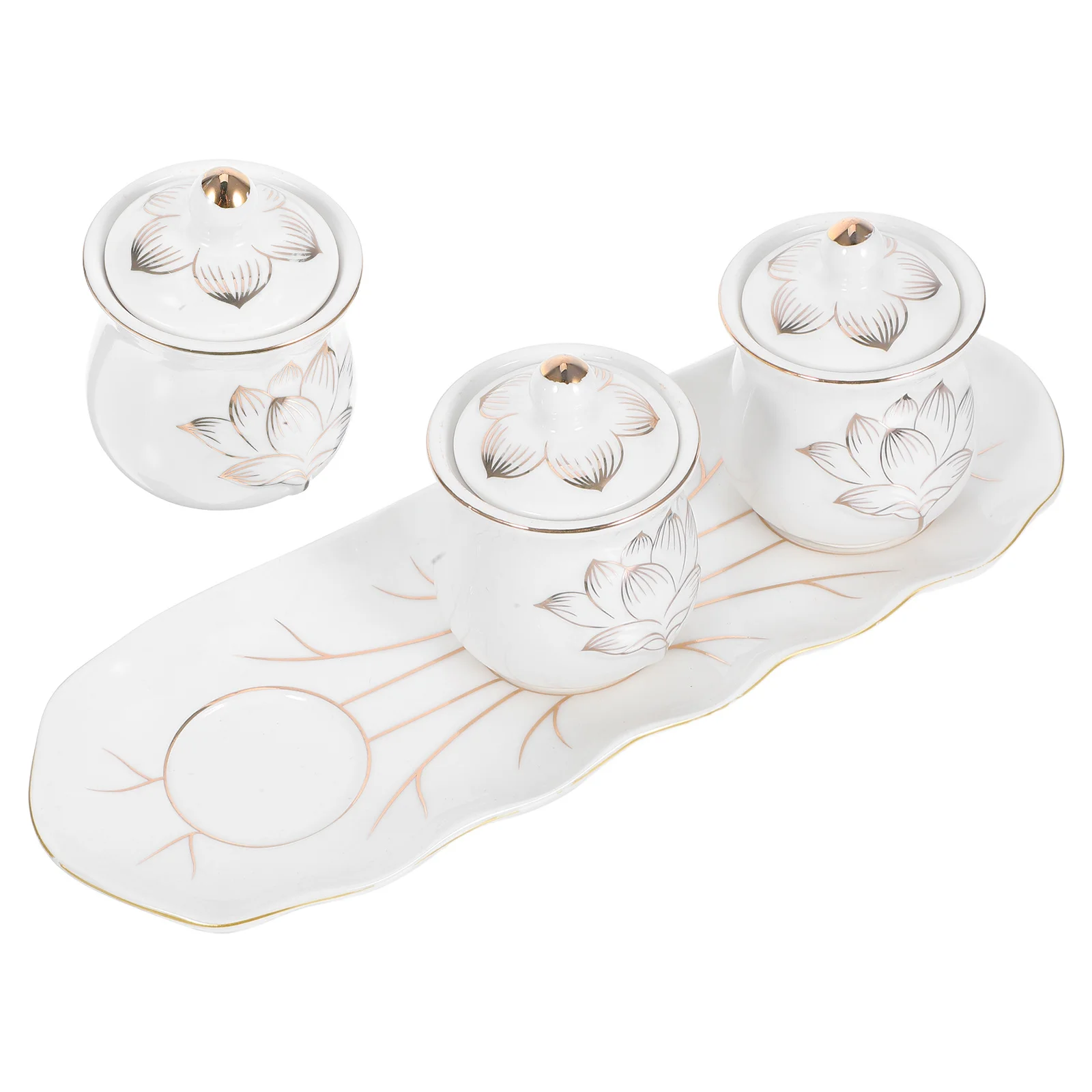 

1Set Ceramic Lotus Flower Worship Cup Water Offering Bowl Chalice for Home Temple Decor Buddhist Water Cup Porcelain Tea Cups