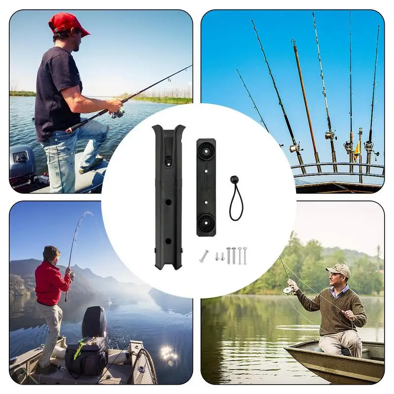 Adjustable Fishing Pole Holders Fishing Float Tube Canoe Fishing Supplies Wall Mounted Boat Side Mount Tool Holder with