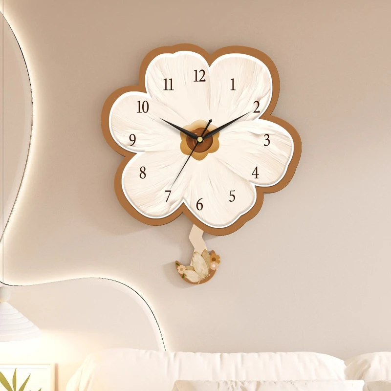 Flowers Calendar Wall Clock Radio Controlled Modern Office Wall Clock Restaurant Big Size Decoration Salon Living Room Furniture