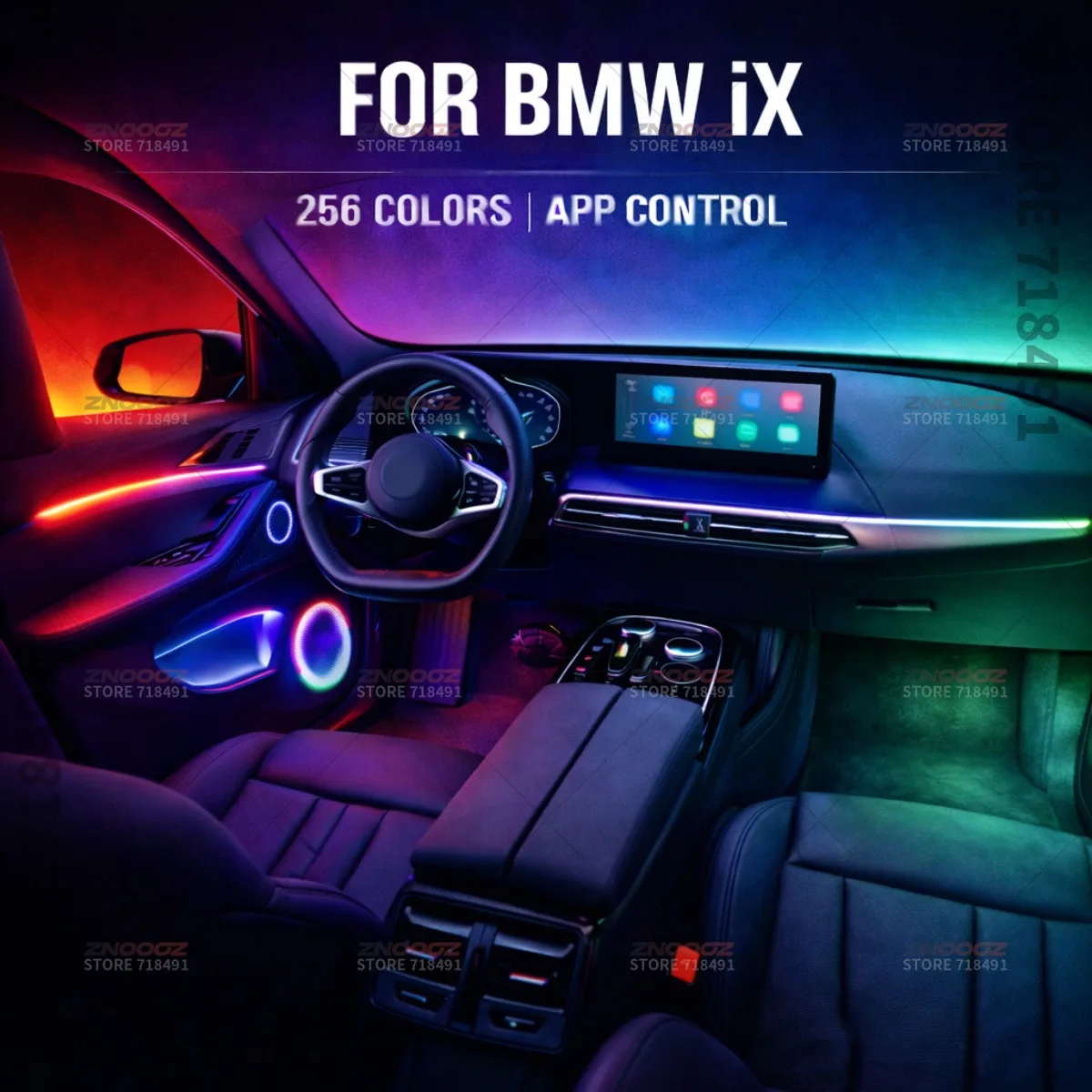 

22в1 RGB интерьер автомобиля акриловые автомобильные окружающие освещение RGB скрытая акриловая полоса украшения атмосферные аксессуары для BMW iX