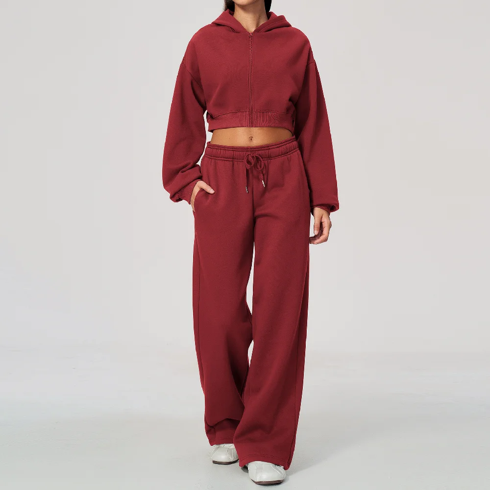 Yoga Set 2PCS Sports Outfit Women's Outdoor Keep Warm Fitness Long Sleeved Sportswear Runnings Cycling Workout Set Athletic Wear