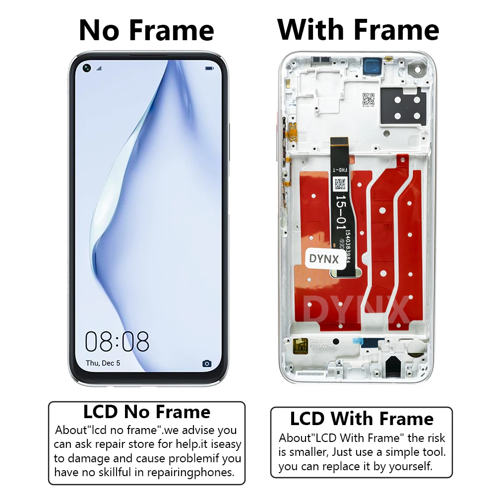 100% Tested 6.4\'\' Display Replacement With Frame For Huawei P40 Lite LCD Touch Screen Digitizer Assembly For JNY-L21A JNY-L01A