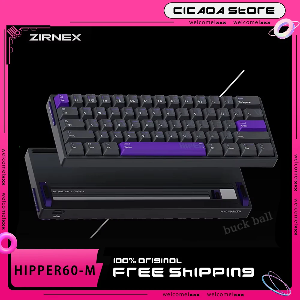 ZIRNEX HIPER60-M Magnetic Switch Keyboard Wired Aluminium Keyboards Custom 8000Hz Polling Rate 0.02RT Game Keyboard PC Accessory