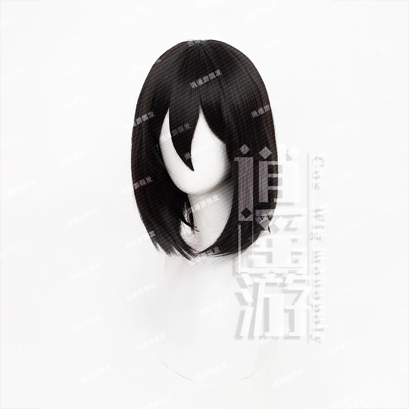 Perruque de Cosplay attaque sur Titan Mikasa Ackerman, Simulation du cuir chevelu, cheveux noirs, cadeau d'halloween