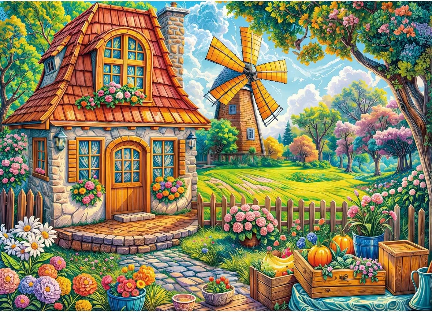 Volwassen Puzzel Landhuis 1000/500/300/120 Stuks Landschap Puzzel Verjaardagscadeau Game Room Bar Decor entertainment Speelgoed