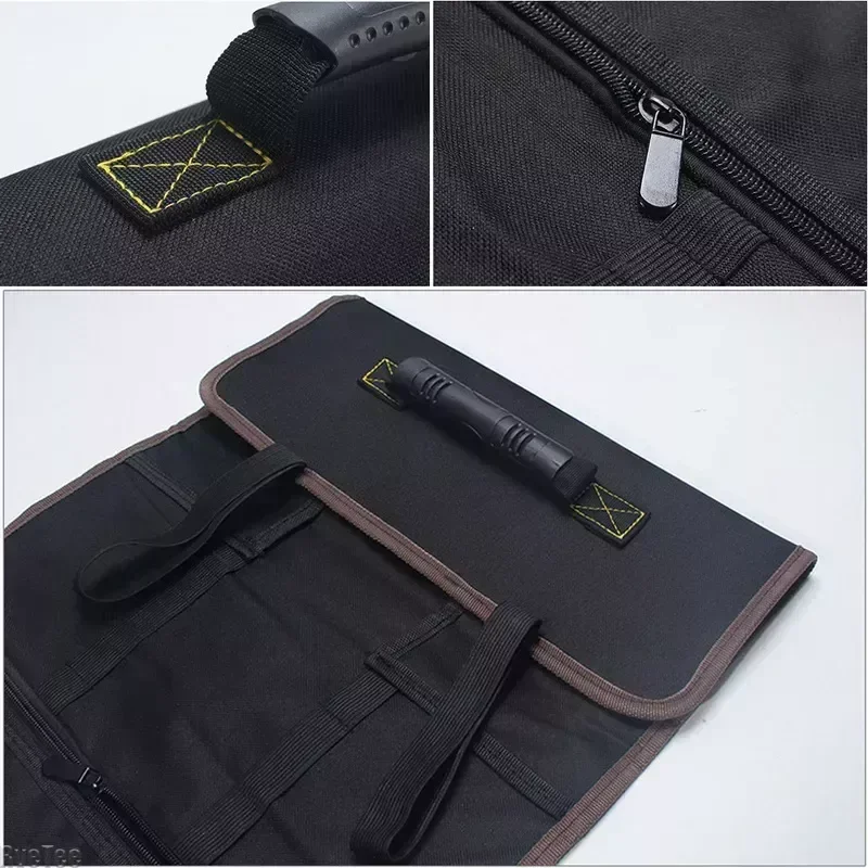Multifunction Roller Tool Bags Practical Oxford Canvas Handles Bags Electrician Chisel Carrying Toolkit Instrument Package Case